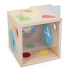 Cubo de madera con actividades sensoriales - Janod
