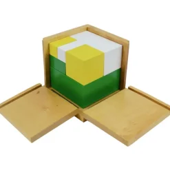 Cubo de madera potencias de 2 - Montessori