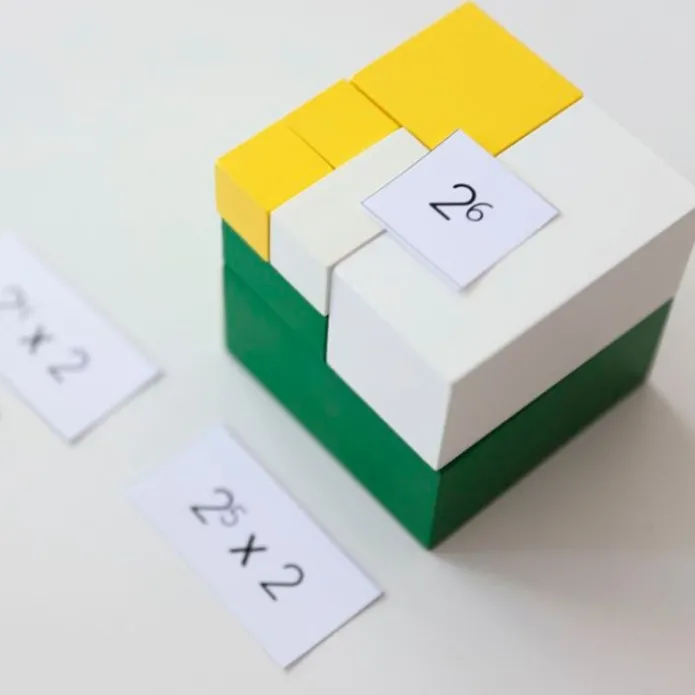 Cubo de madera potencias de 2 - Montessori