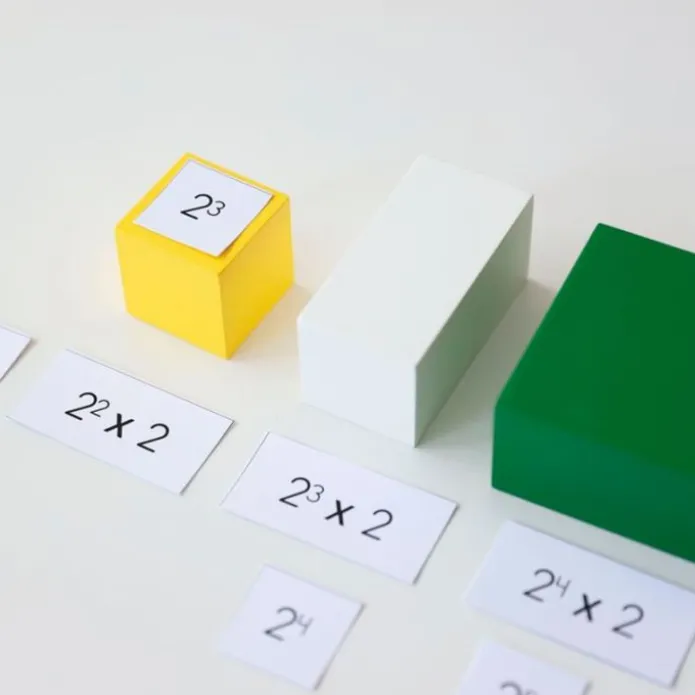 Cubo de madera potencias de 2 - Montessori