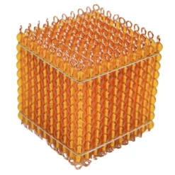 Cubo de 1000 perlas doradas - Montessori