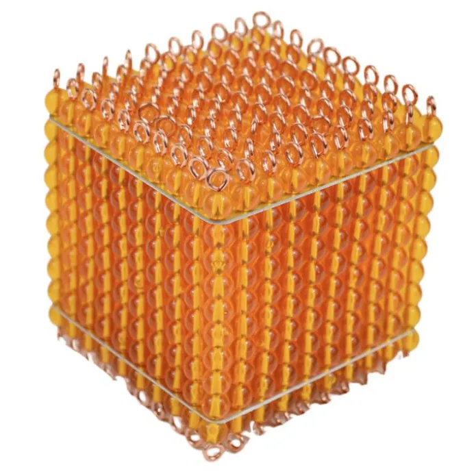 Cubo de 1000 perlas doradas - Montessori