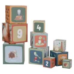 Cubos apilables con números Amigos del Bosque (10) - Little Dutch