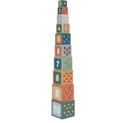 Cubos apilables con números Amigos del Bosque (10) - Little Dutch