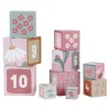 Cubos apilables con números, flores y animales (10) - Little Dutch