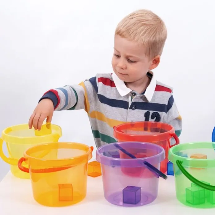 Cubos con asa de colores translúcidos (6) - TickiT
