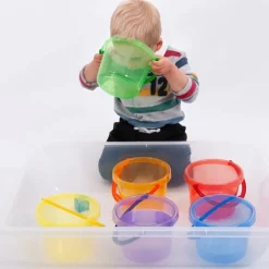 Cubos con asa de colores translúcidos (6) - TickiT