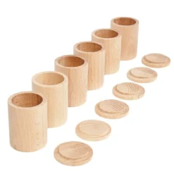 Cubos con tapa de madera natural (6) - Grapat