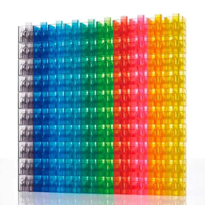 Cubos de colores para construir translúcidos (100) - EDX Education