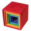 Cubos grandes apilables de madera de colores (6) - Grimm's