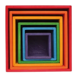 Cubos grandes apilables de madera de colores (6) - Grimm's