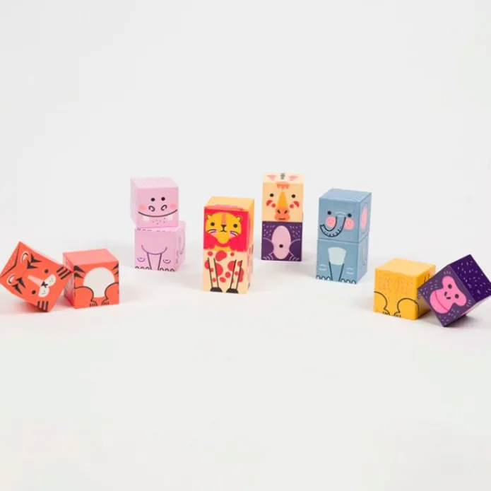 Cubos magnéticos animales de la sabana Ima Cube Baby 12 piezas - Braintoys