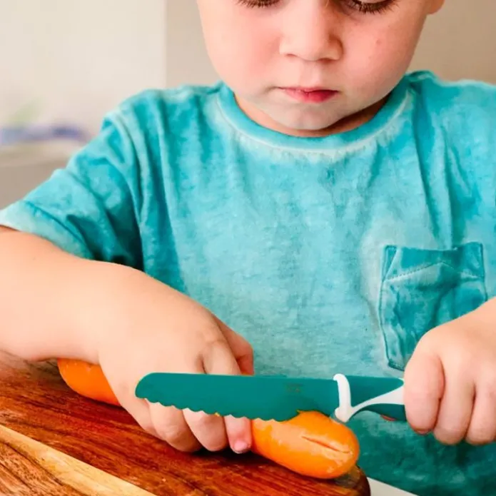 Cuchillo de autonomía verde sage - Acero inoxidable - KiddiKutter