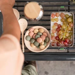 Cuenco, cucharas y piedras de madera Yummy - Grapat