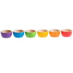Cuencos de madera colores arcoíris (6) - Grapat