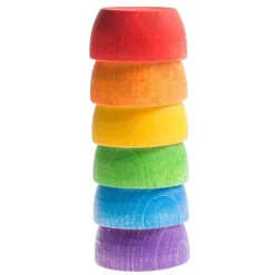 Cuencos de madera colores arcoíris (6) - Grapat