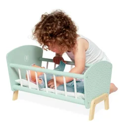 Cuna de madera para muñecas verde Zen - Janod