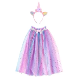 Disfraz capa de unicornio con diadema talla 4-6 - Great Pretenders
