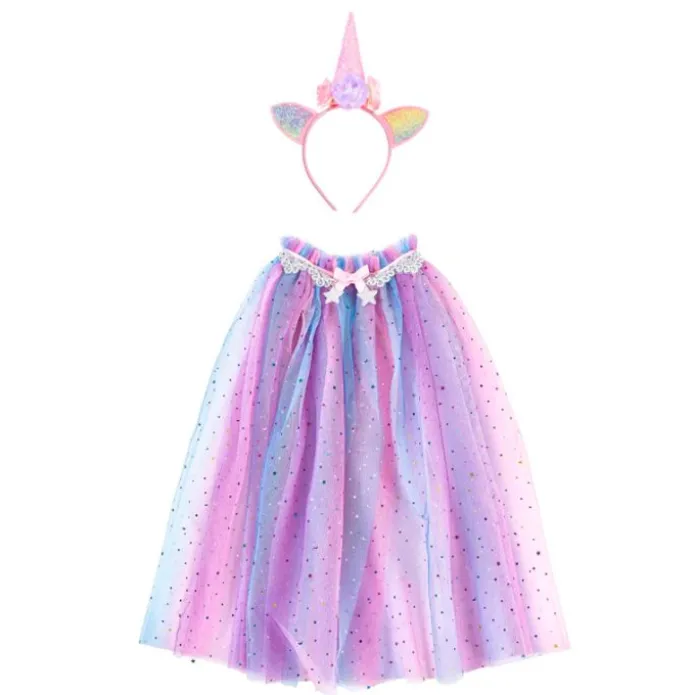 Disfraz capa de unicornio con diadema talla 4-6 - Great Pretenders