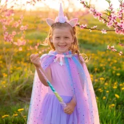 Disfraz capa de unicornio con diadema talla 4-6 - Great Pretenders