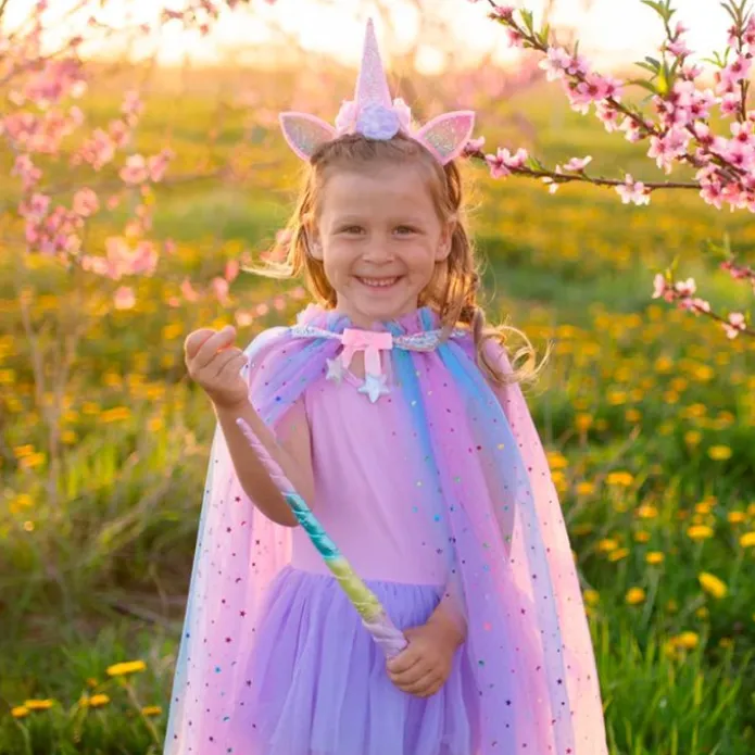 Disfraz capa de unicornio con diadema talla 4-6 - Great Pretenders