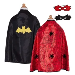 Disfraz capa reversible superhéroes Spiderman Batman con antifaz talla 3-4 - Great Pretenders