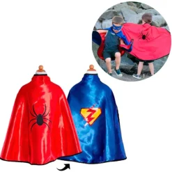 Disfraz capa reversible superhéroes Spiderman Superman con antifaz talla 5-6 - Great Pretenders
