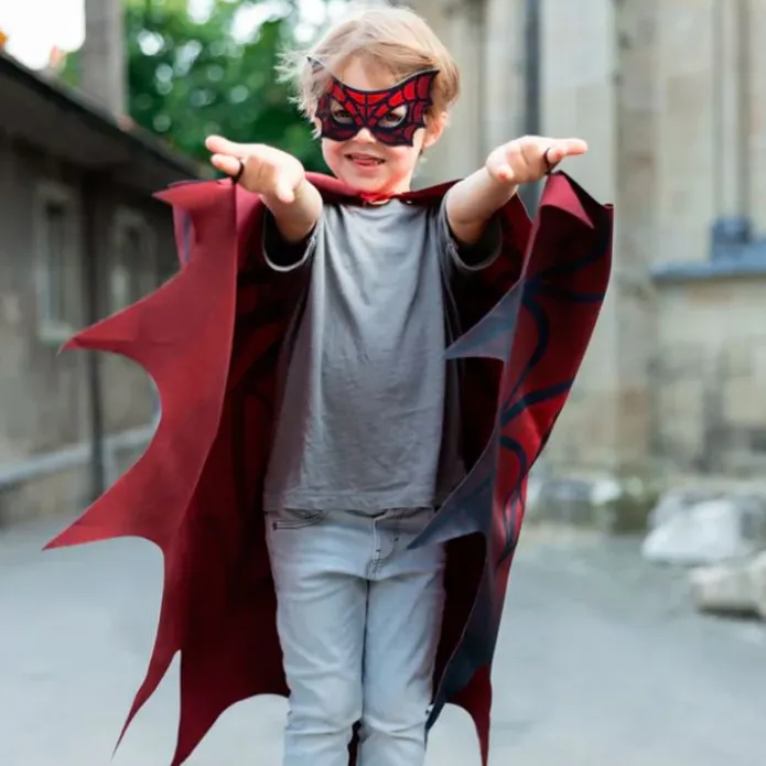 Disfraz capa superhéroe Spiderman con antifaz talla 4-6 - Great Pretenders