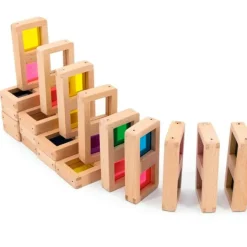 Dominó sensorial de madera translúcido (28) - Andreu Toys