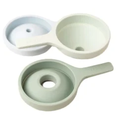 Embudos de silicona plegables verde y azul para bandeja Play Tray (3) - Inspire My Play