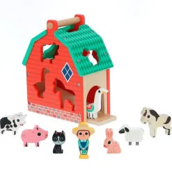 Encajable granja de madera con granjero y animales - Vilac