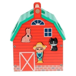 Encajable granja de madera con granjero y animales - Vilac