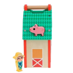 Encajable granja de madera con granjero y animales - Vilac