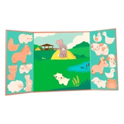 Escenario con pegatinas reutilizables animales de la granja - Djeco
