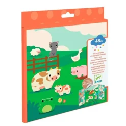 Escenario con pegatinas reutilizables animales de la granja - Djeco