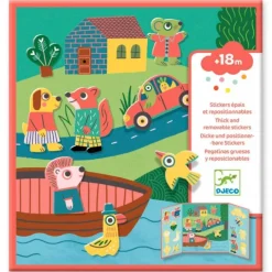 Escenario con pegatinas reutilizables animales - Djeco