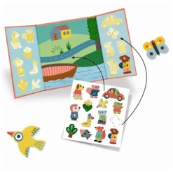Escenario con pegatinas reutilizables animales - Djeco