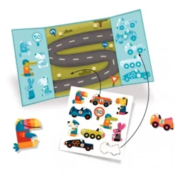 Escenario con pegatinas reutilizables coches - Djeco