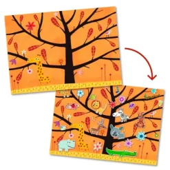 Escenarios con pegatinas reutilizables Animales Pilla-pilla - Djeco