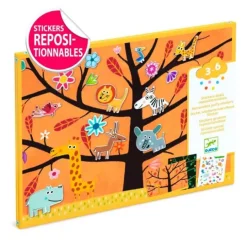 Escenarios con pegatinas reutilizables Animales Pilla-pilla - Djeco