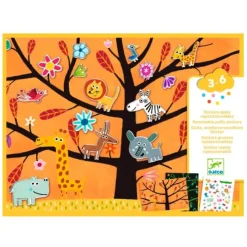 Escenarios con pegatinas reutilizables Animales Pilla-pilla - Djeco