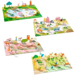 Escenarios tridimensionales con pegatinas reutilizables Granja - Djeco
