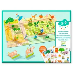 Escenarios tridimensionales con pegatinas reutilizables Granja - Djeco