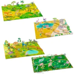 Escenarios tridimensionales con pegatinas reutilizables Animales - Djeco