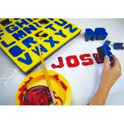 Esponjas para estampar con pintura letras minúsculas - HenBea