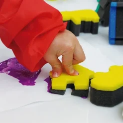 Esponjas para estampar con pintura números - HenBea