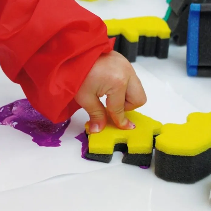 Esponjas para estampar con pintura números - HenBea