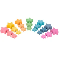 Estrellas de madera colores arcoíris (21) - TickiT