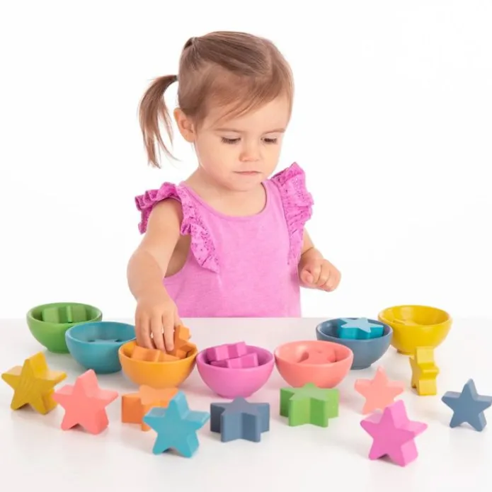 Estrellas de madera colores arcoíris (21) - TickiT