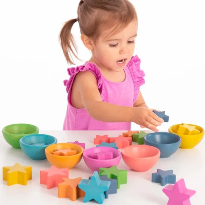 Estrellas de madera colores arcoíris (21) - TickiT